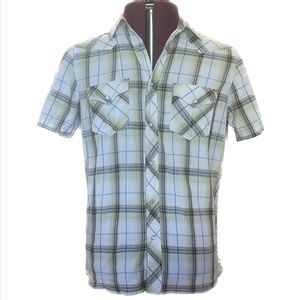 Canyon River Blues men’s trendy vintage short sleeved shirt with snaps